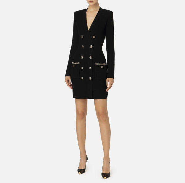 Robe manteau in lana bouclé con ricamo am27s47e2 elisabetta franchi