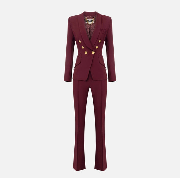 Tailleur in crêpe con giacca sciallata e pantalone tp00246e2 elisabetta franchi