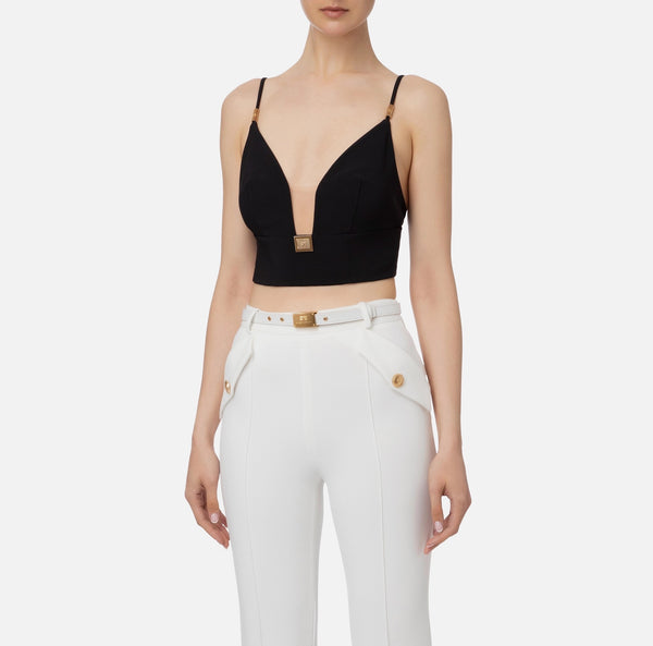 Top with cups and thin straps with metal accessories Elisabetta Franchi to01036e