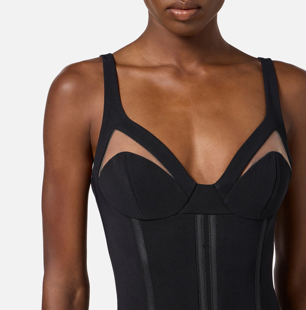 Abito in crêpe leggero con tulle ab80256e2 elisabetta franchi