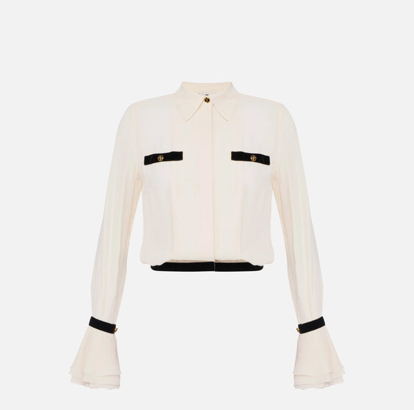 Camicia in georgette con bottoni gioiello ca13157e2 elisabetta franchi