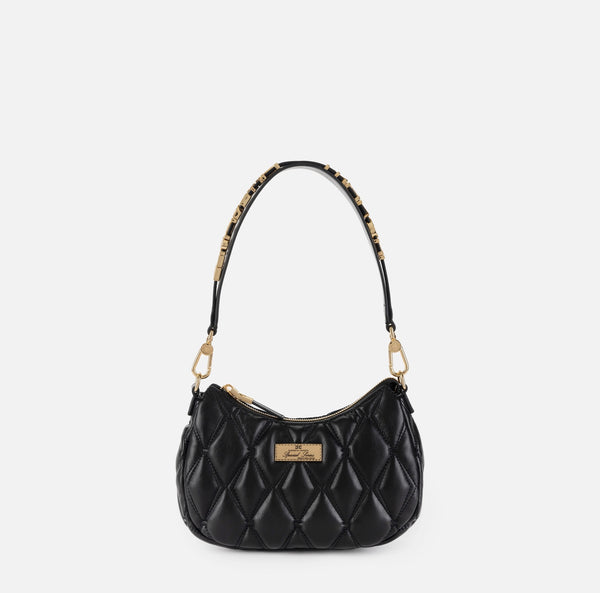 Borsa hobo in tessuto embossed con lettering bs63a47e2 elisabetta franchi