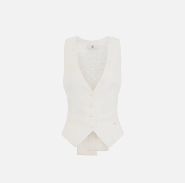 Gilet in gabardina di misto lino gl00552e2 elisabetta franchi