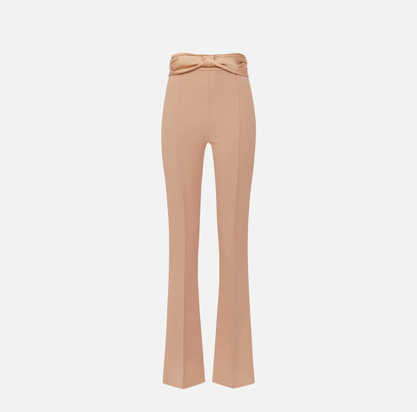 Pantaloni in crêpe con fiocco in raso pa08551e2 elisabetta franchi