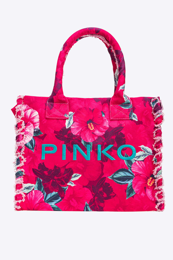 pinko canvas beach shopping bag