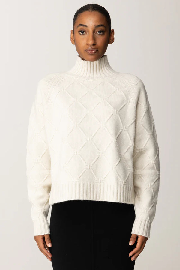 Pullover in maglia con losanghe jacquard mk55t57e2 elisabetta franchi