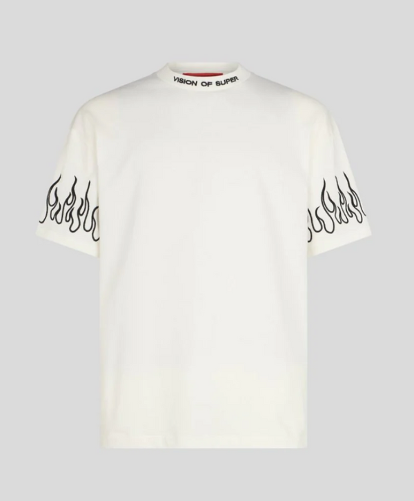 t-shirt white/blakc embroidered vision of super