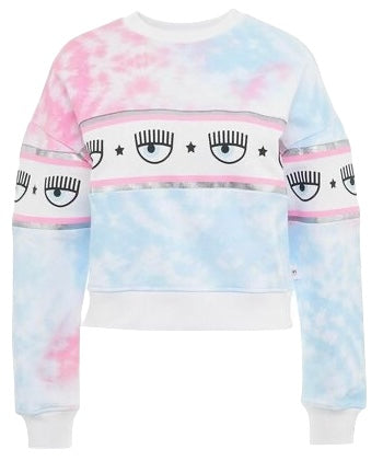 Chiara Ferragni maxilogomania tie dye sweater 003White XS