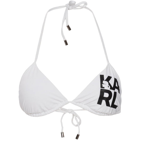 Karl Lagerfeld logo drawstring bikini top