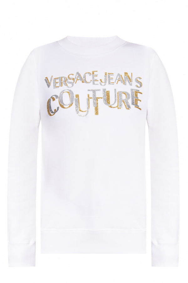 Glitter logo sweatshirt Versace Jeans Couture 71HAIT02