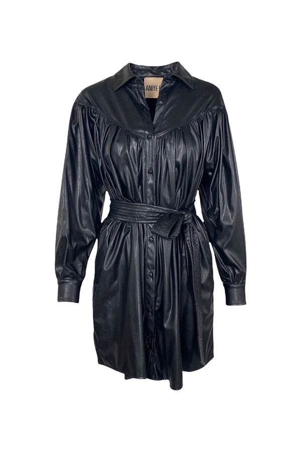Chemisier Berry ecopelle nero Aniye By