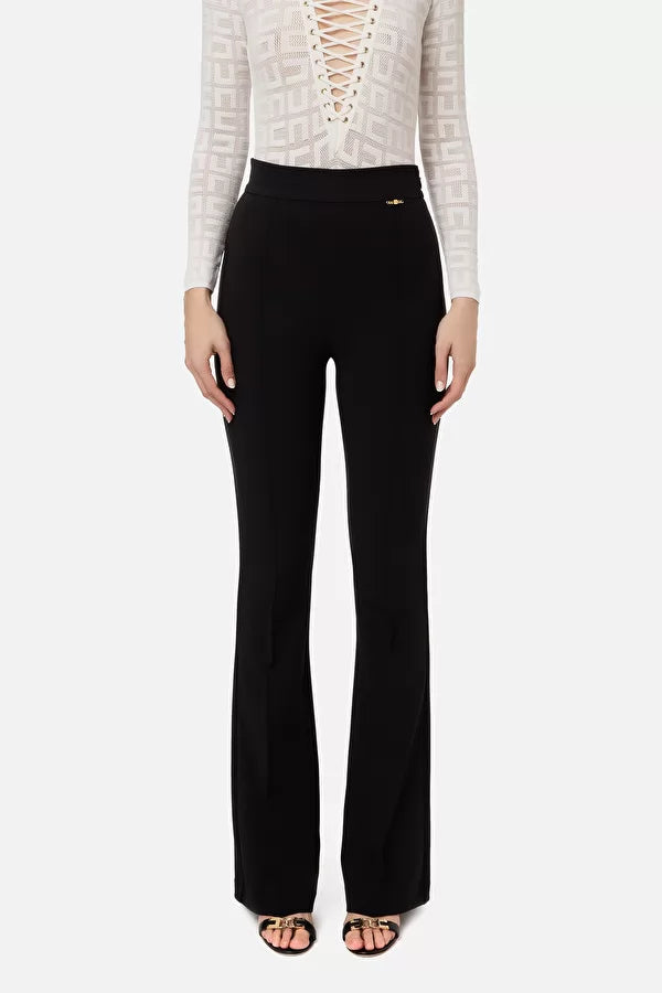 Double stretch crepe trousers with PA04731E2 Elisabetta Franchi fit 