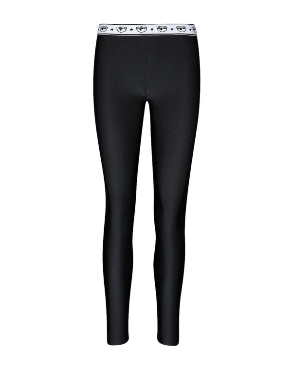 Elastic leggings with Chiara Ferragni logo black 71CBC103