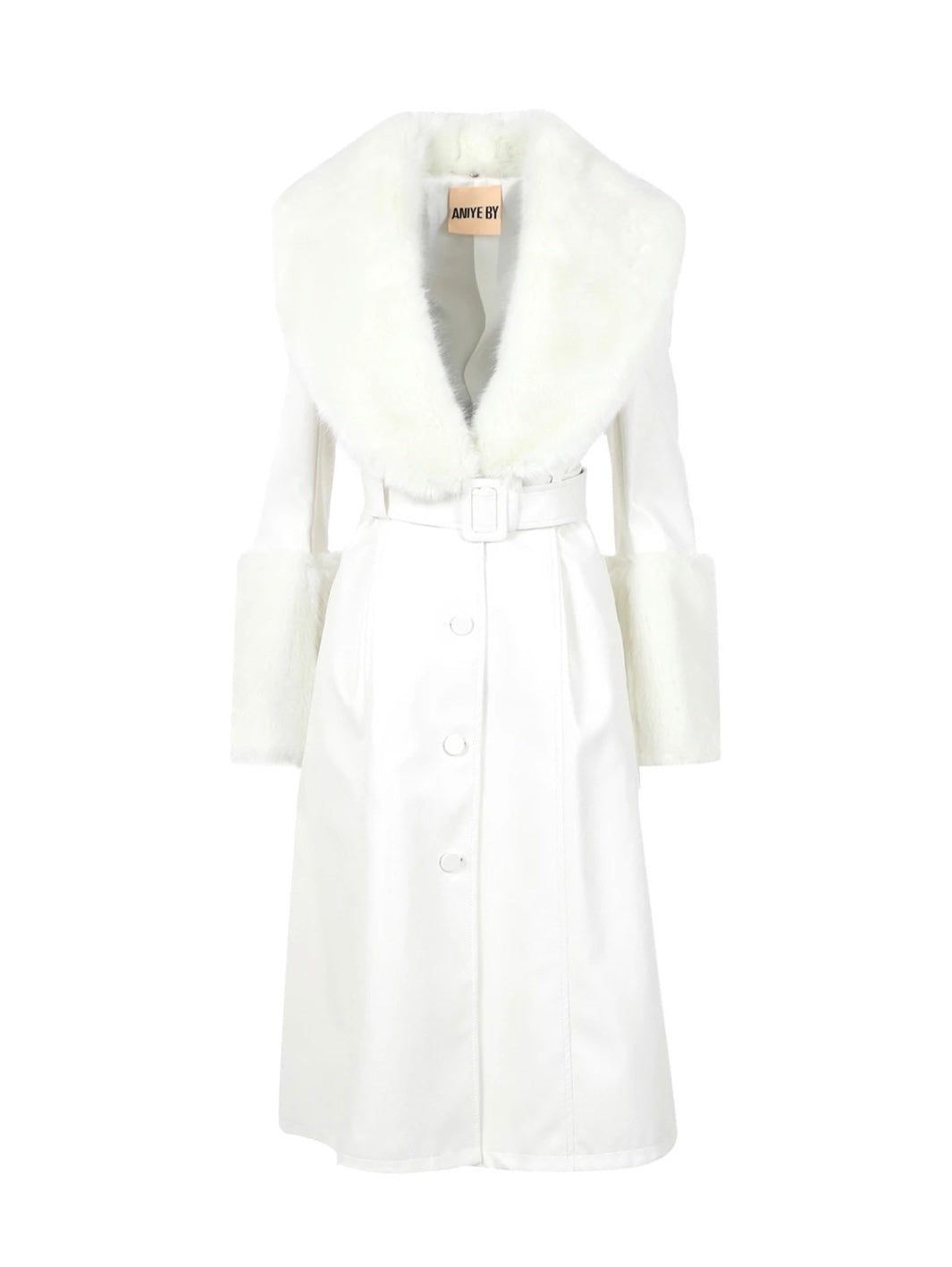 Aniye By white faux leather Penelope coat Kaos Albano